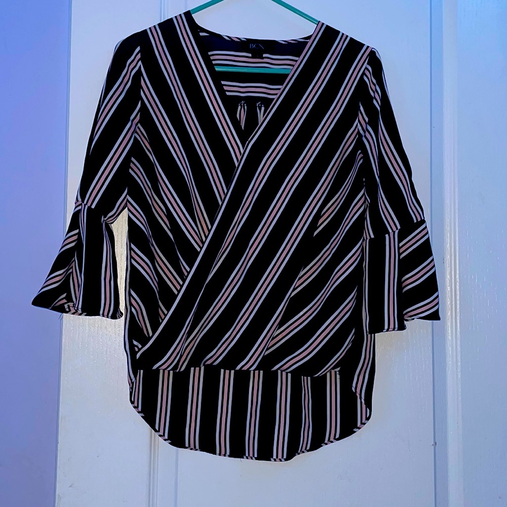 Black, White, and Pink Blouse